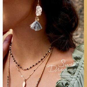 Agate Stone Inspired Dreams of Provence Tassel Earrings